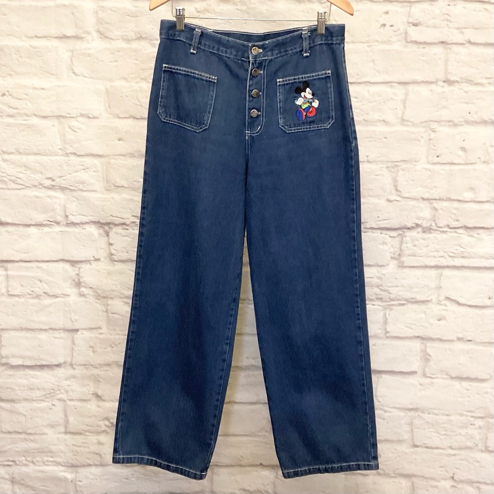 Vintage Disney Mickey Mouse Womens Jeans 31W (VTG Size 11) Straight Leg USA Made